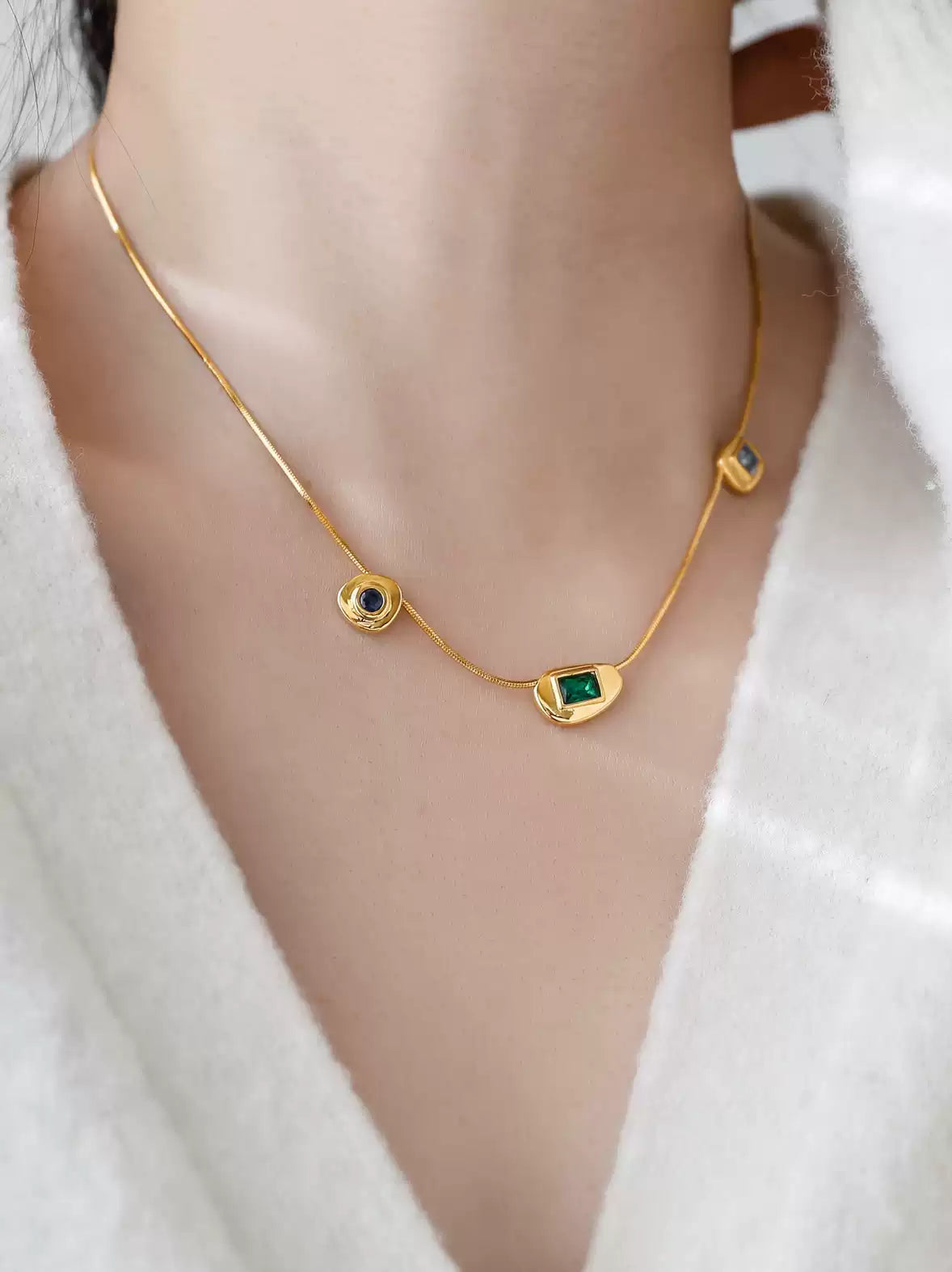 Lucia Multi-gemstone Gold-plated Necklace