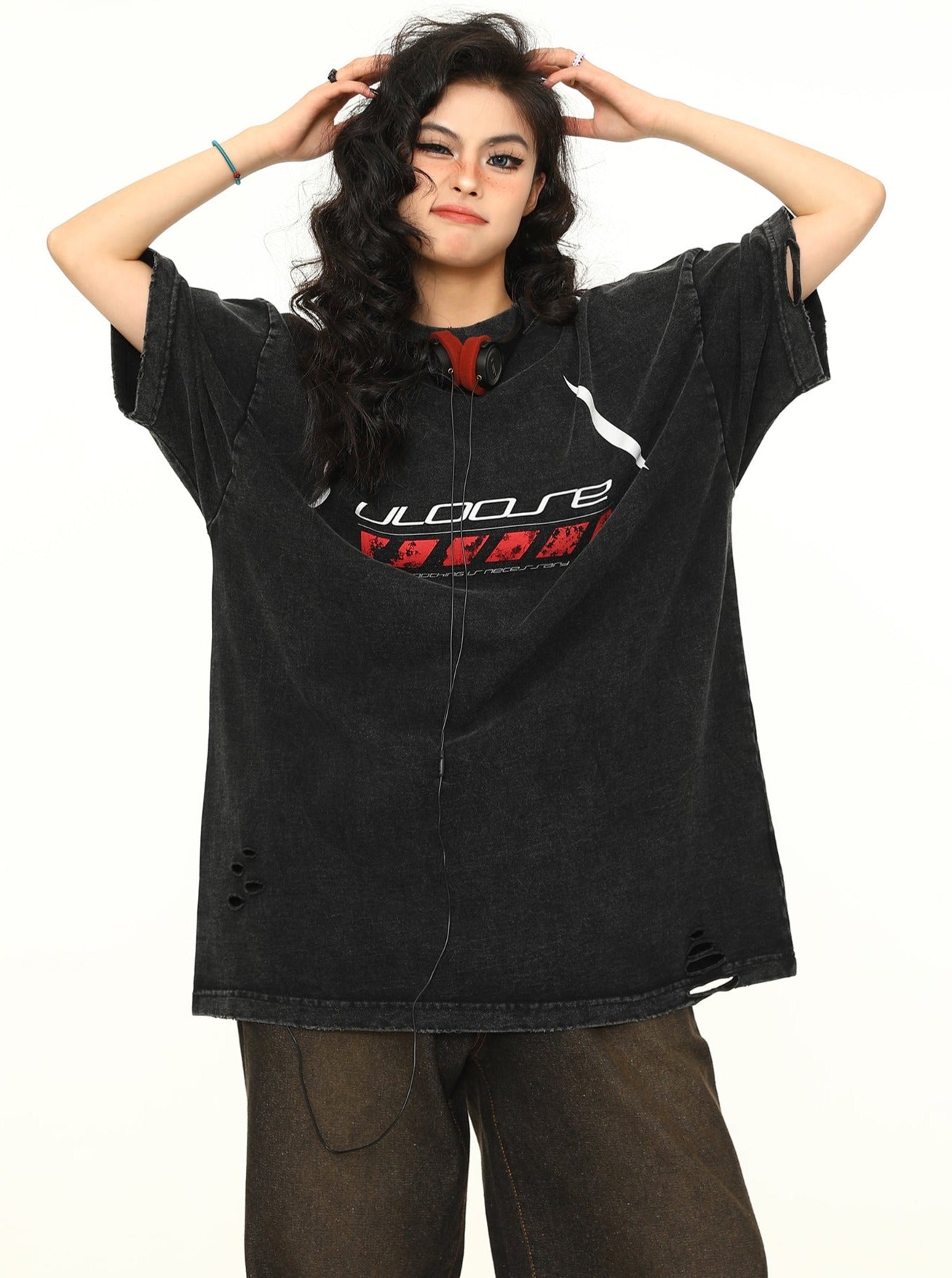 Uloose Distressed Oversized T-shirt