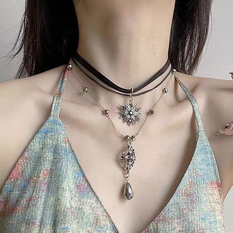 Diamond Crystal Long Chain Necklace