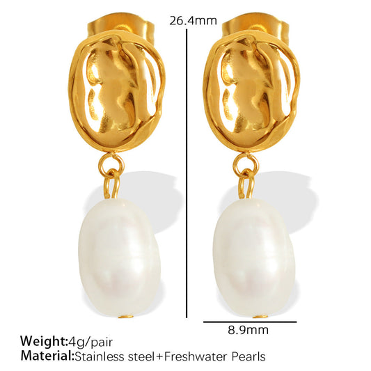 Emmarie Gold Pearl Drop Earrings