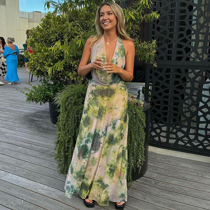 Reign | Backless Halter Maxi Dress