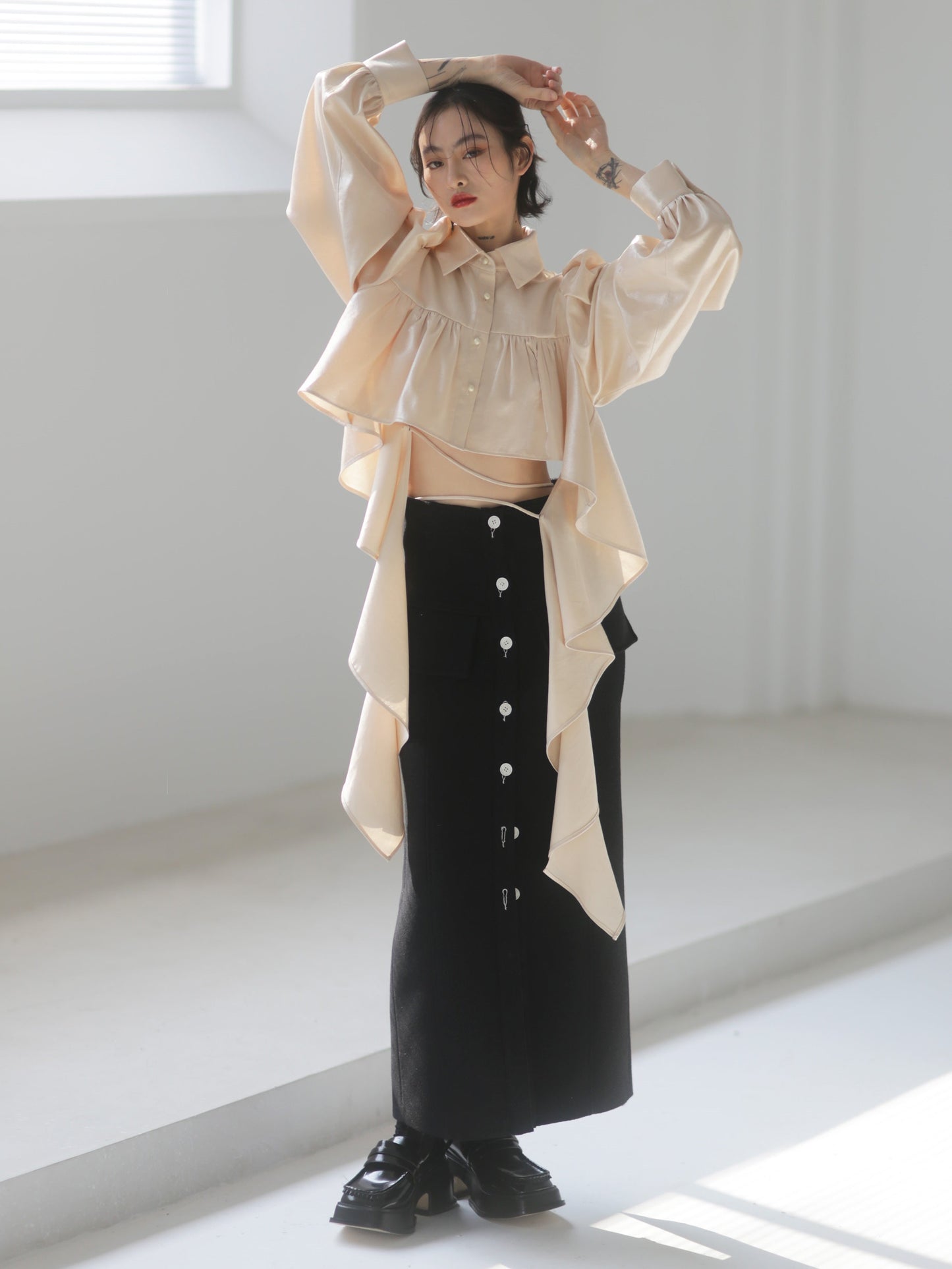 Frilled Long Sleeve Blouse