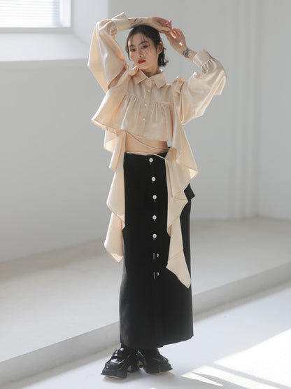 Frilled Long Sleeve Blouse