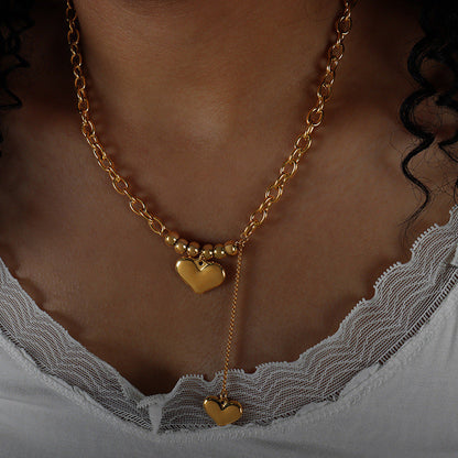 Jaeleigh Delicate Double Heart Necklace