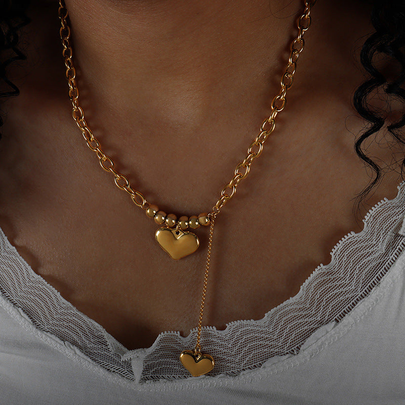 Jaeleigh Delicate Double Heart Necklace