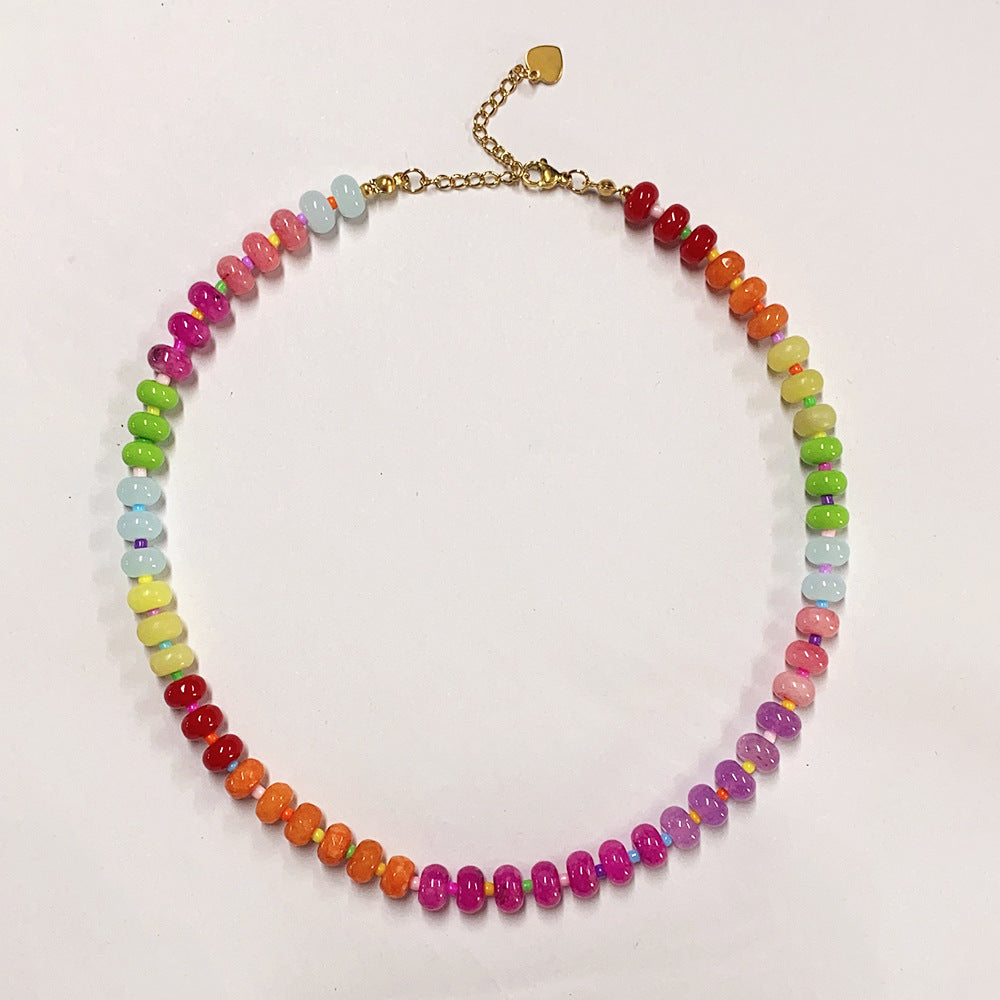 Lydia Rainbow Stone Necklace