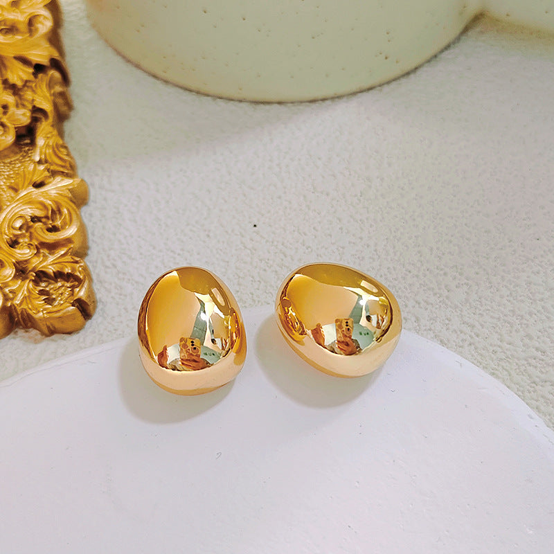 Ebony Sculptural Oval Studs