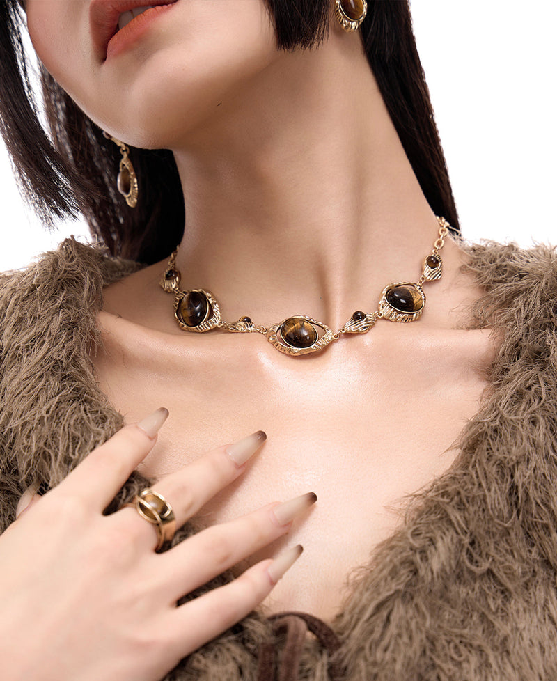 Dania Tiger Eye Chain Necklace