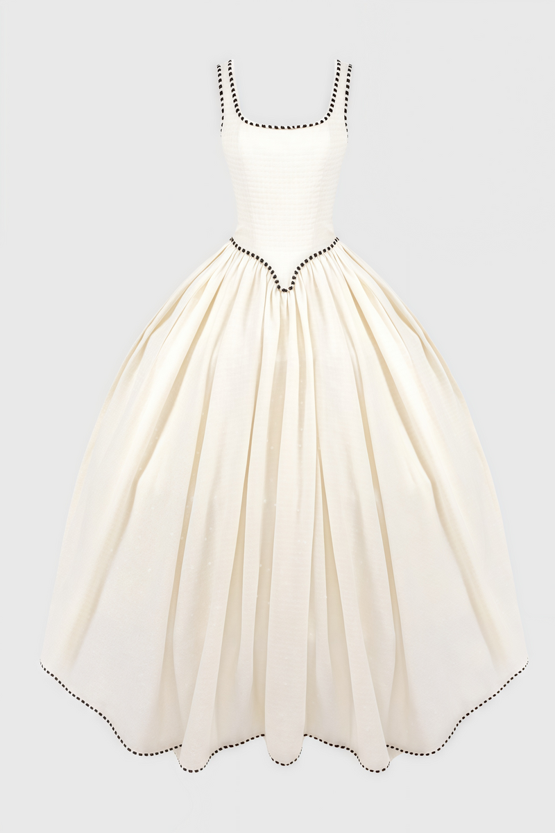 Pavoed Halter Puff Maxi Dress