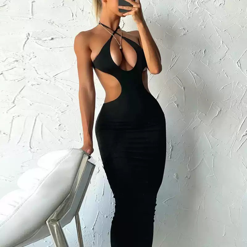 Roxanne Halter Cut-out Maxi Dress