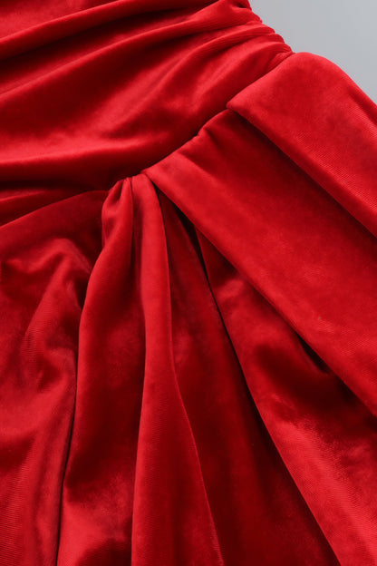 Megas Red 3d Split Maxi Dress