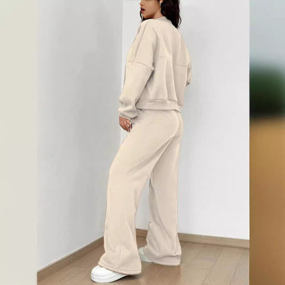 Spring Autumn Two Piece Set Cardigan Zipper Slim Fit Elastic for