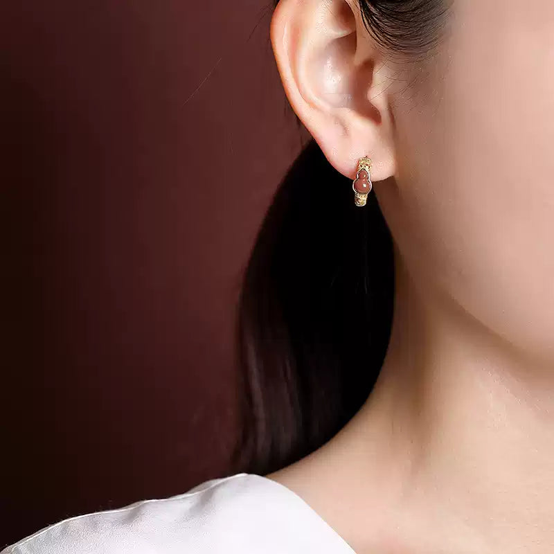 Gia Carnelian Hoop Earrings