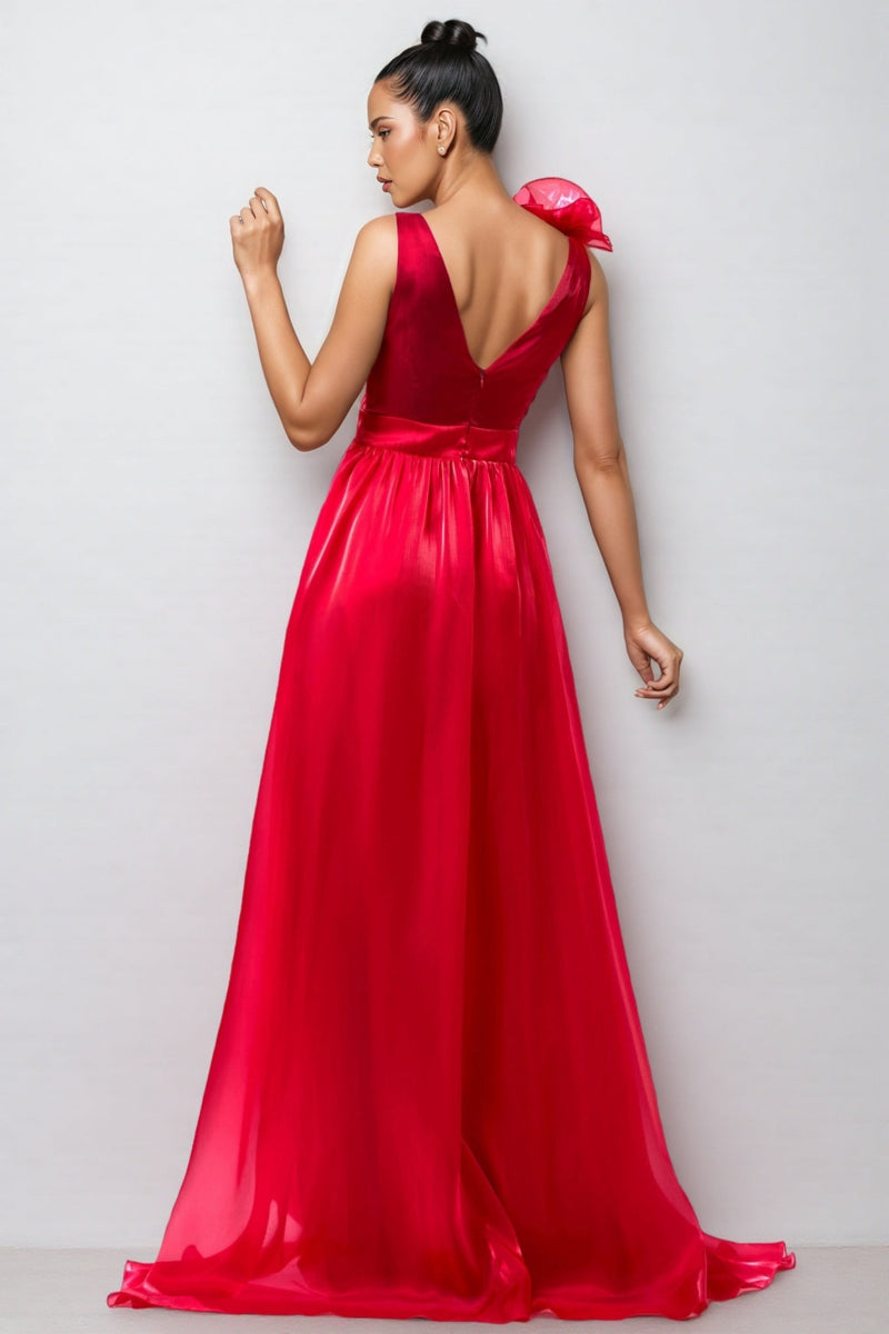 Octavius Sleeveless V-neck Split Maxi Dress