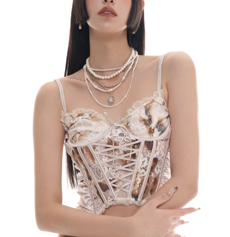 Yasmine Layered Retro Pendant Necklace