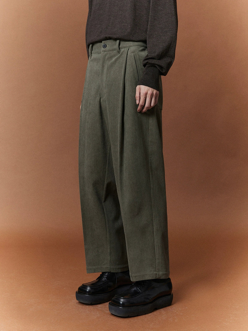 Relaxed Wide-leg Slightly Stretchy Cropped Pants