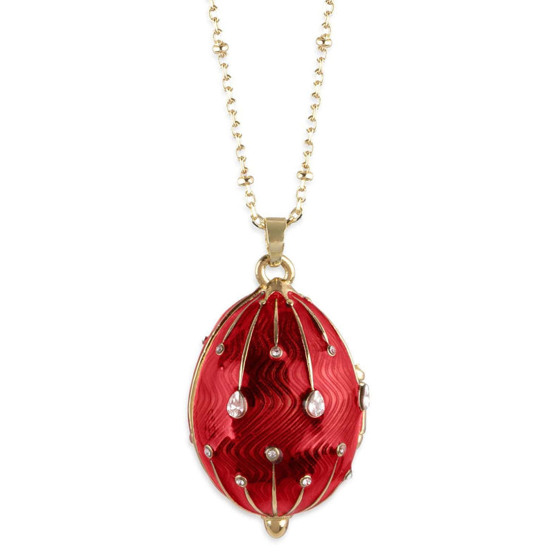 Enameled Egg Pendant Necklace