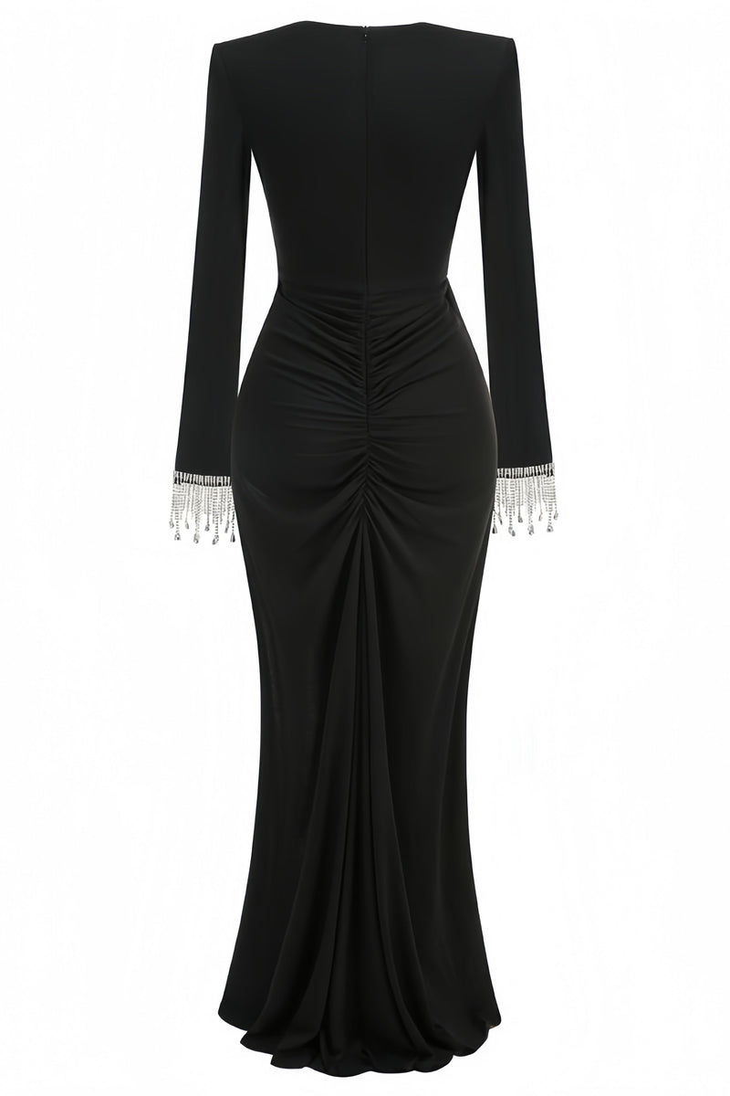 Aila Black Twisted Maxi Dress