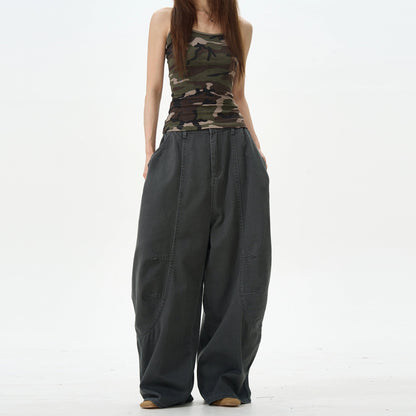 Charcoal Baggy Street Cargo Pants