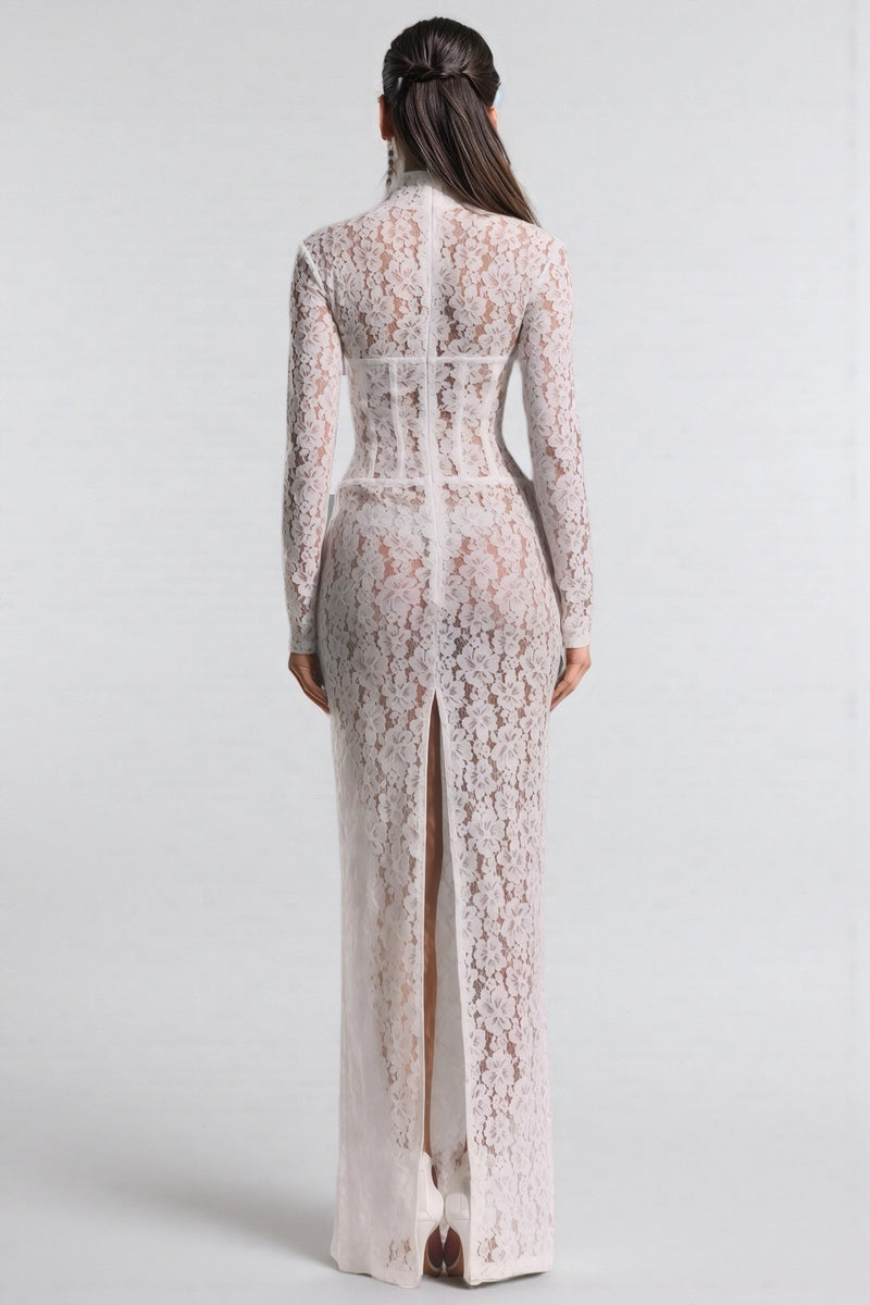 Davina White Lace Maxi Dress