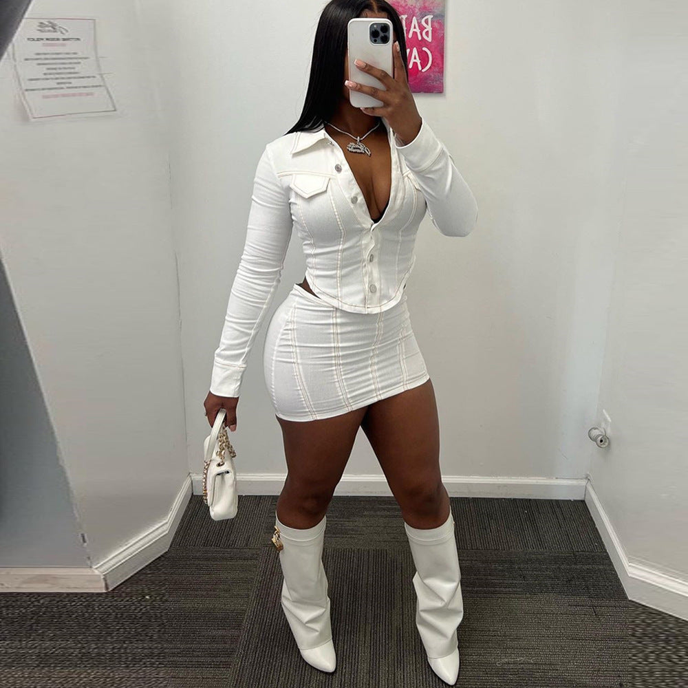 Summer Overall Short Skirt Two Piece Set Clothing