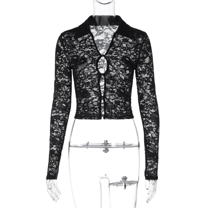 Clothing Spring Summer Lace Cardigan Lightweight Long Sleeved Top