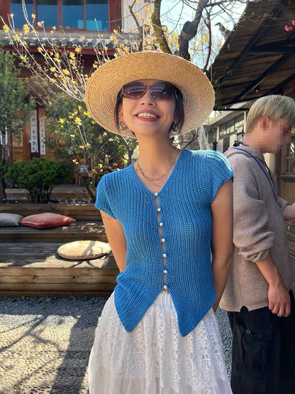 Indie Cut-out Knit Cardigan