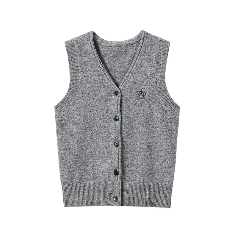 Classic Sweater Vest - Button-front Knit Sleeveless Cardigan
