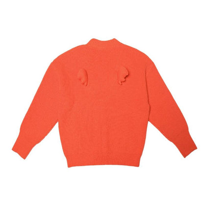 Oversized Fuzzy Cardigan With Pom-pom Detail