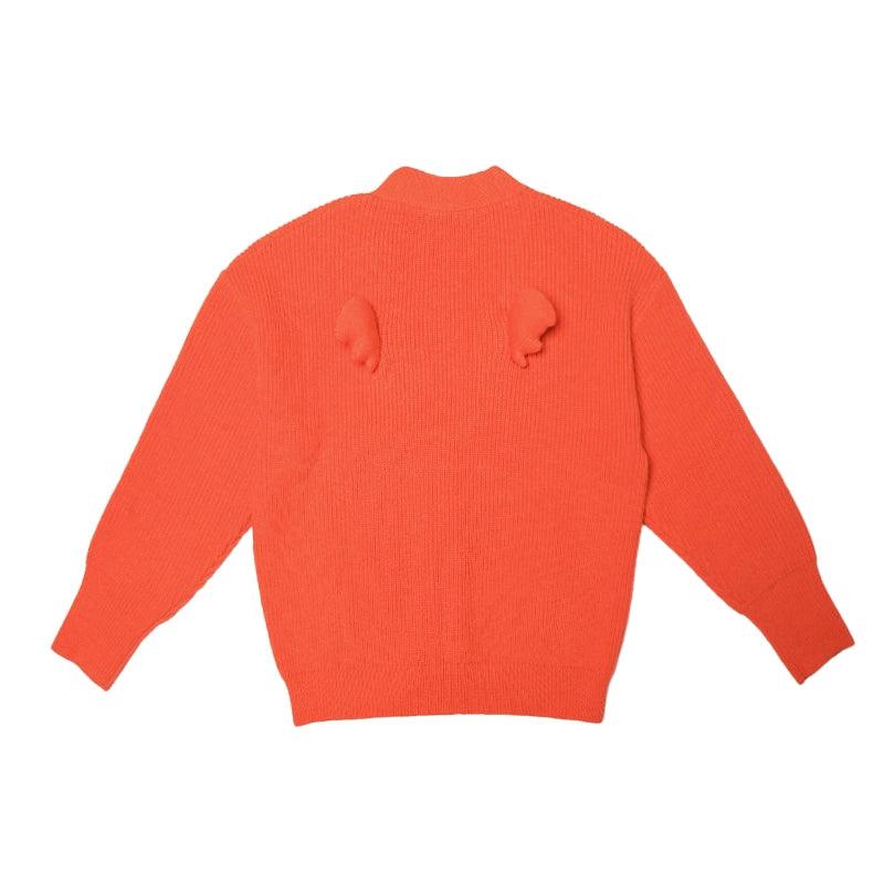 Oversized Fuzzy Cardigan With Pom-pom Detail