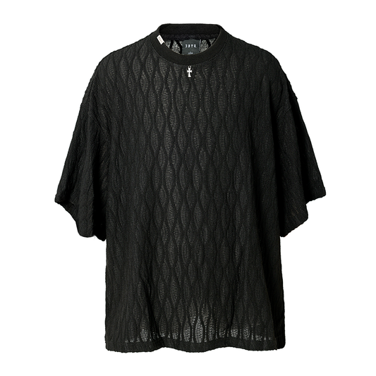 Textured Knit Oversized T-shirt