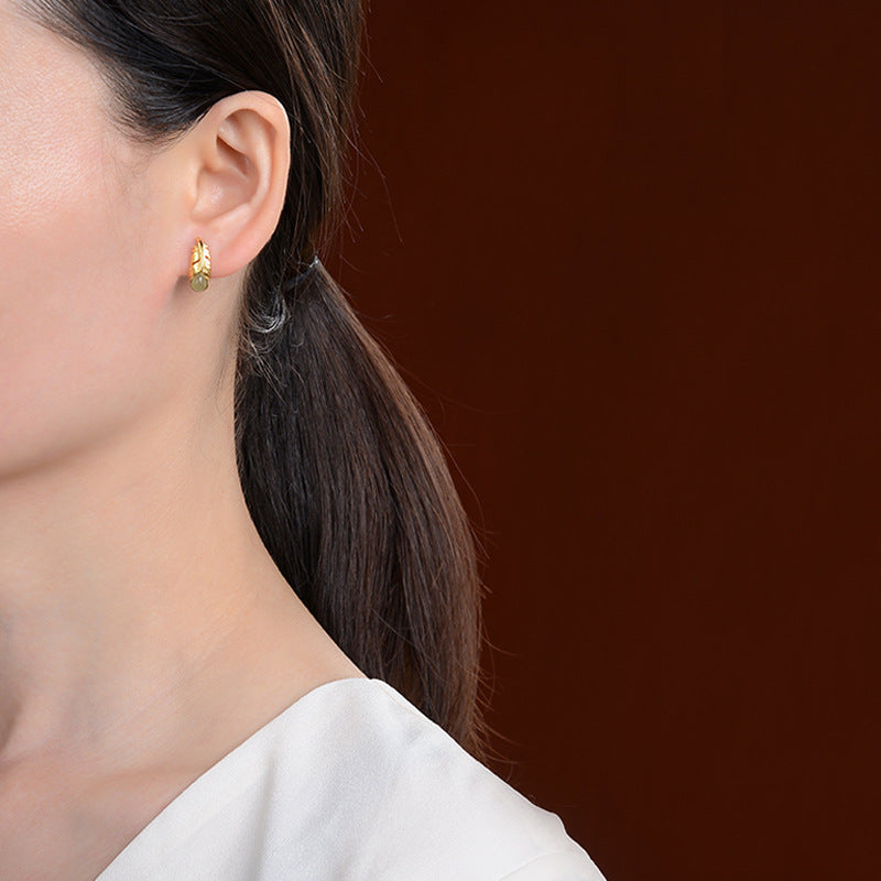 Ophelia Jade Leaf Drop Earrings