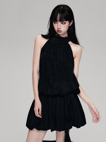 Luluswings Halter Neck Bubble Hem Mini Dress - Cocktail Attire