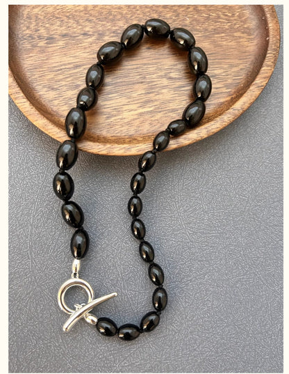 Midnight Onyx Bead Necklace