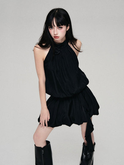 Luluswings Halter Neck Bubble Hem Mini Dress - Cocktail Attire