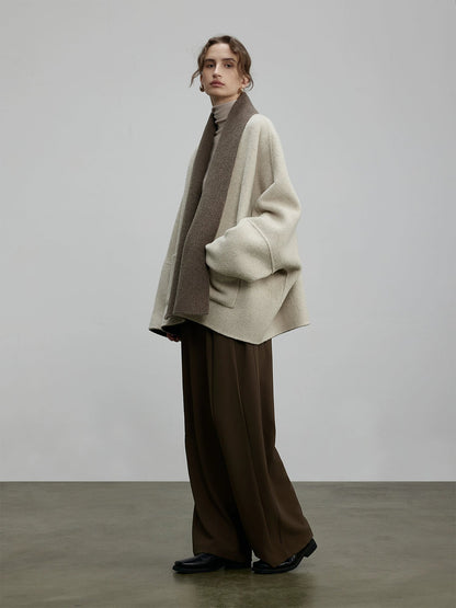 Two-tone Reversible Wool Cardigan