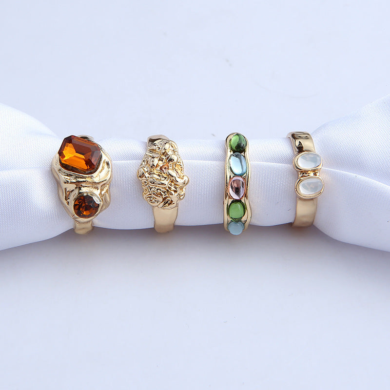 Miya Gemstones Ring Set