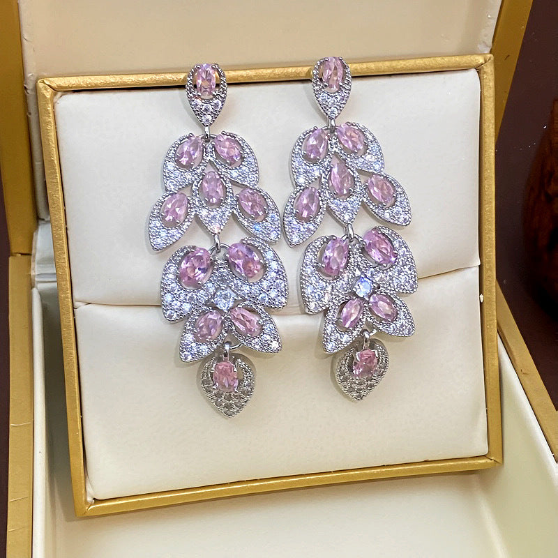 Avangeline Zircon Leaf Earrings