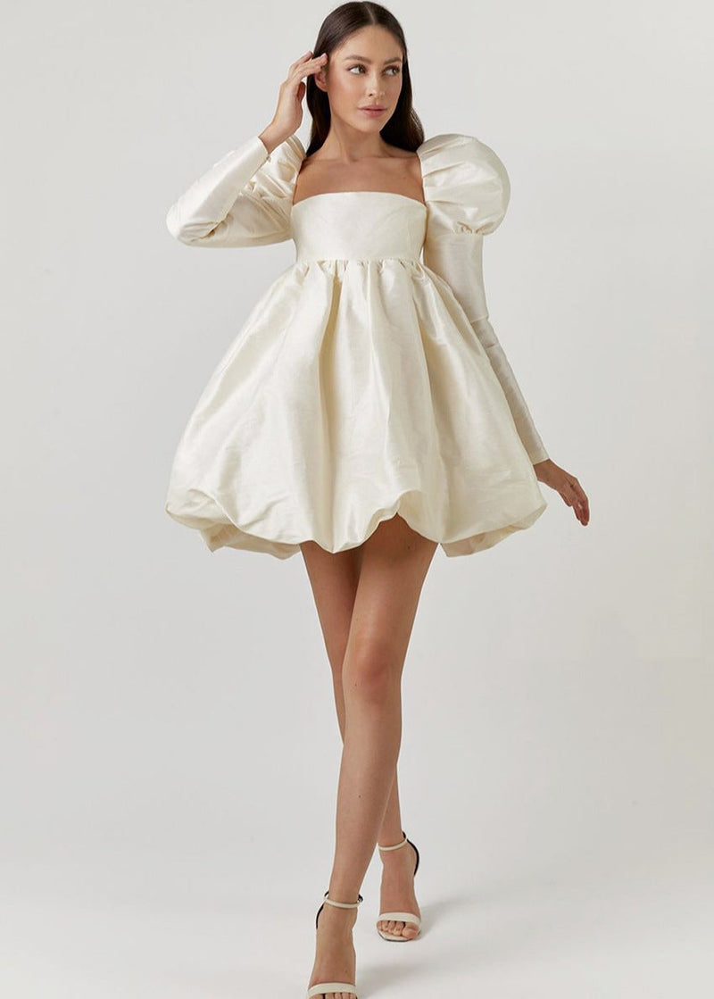Opulent Puff-sleeve Mini Dress