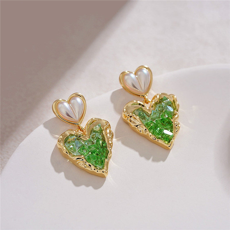 Xenia Gradient Crystal Pearl Drop Earrings