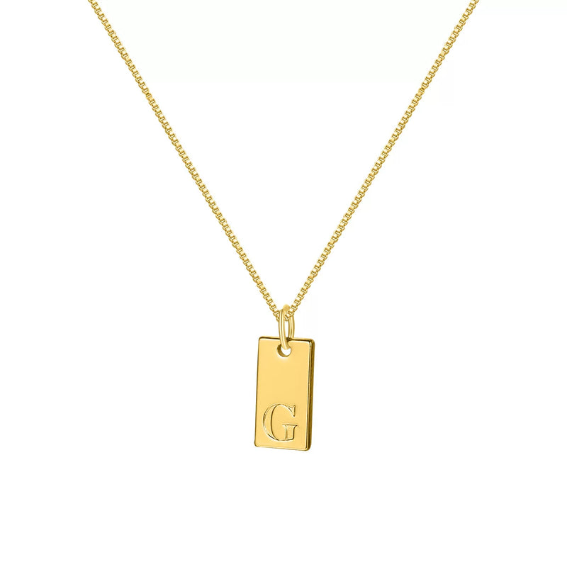 Initial Pendant Box Chain Necklace