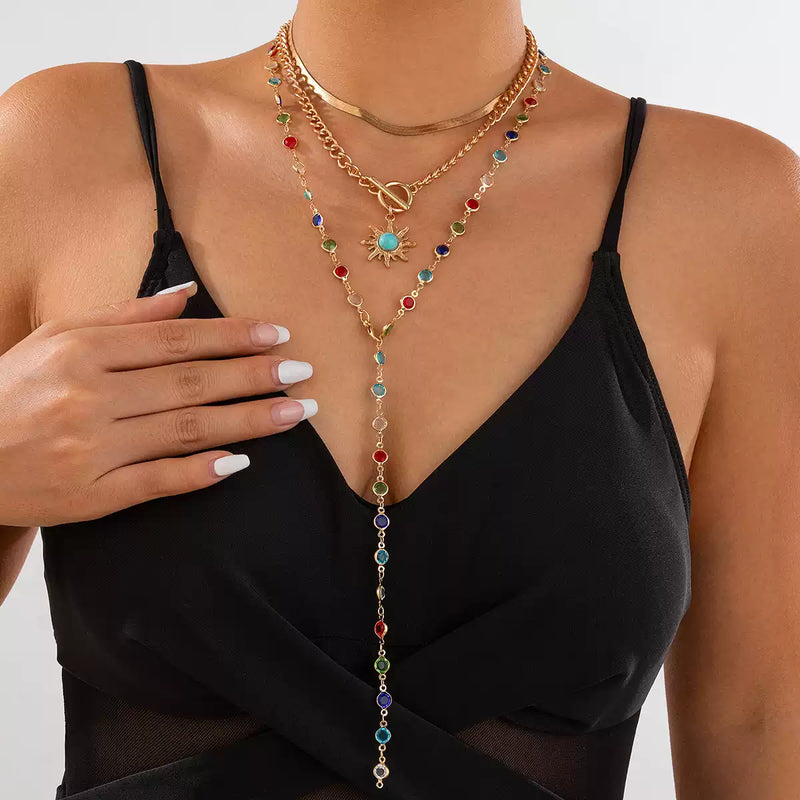 Regina Layered Lariat Necklace Set