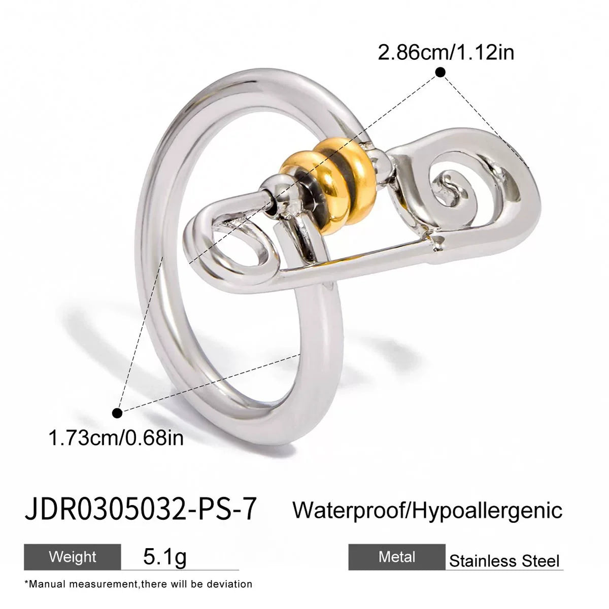 Paperclip Link Gold Ring