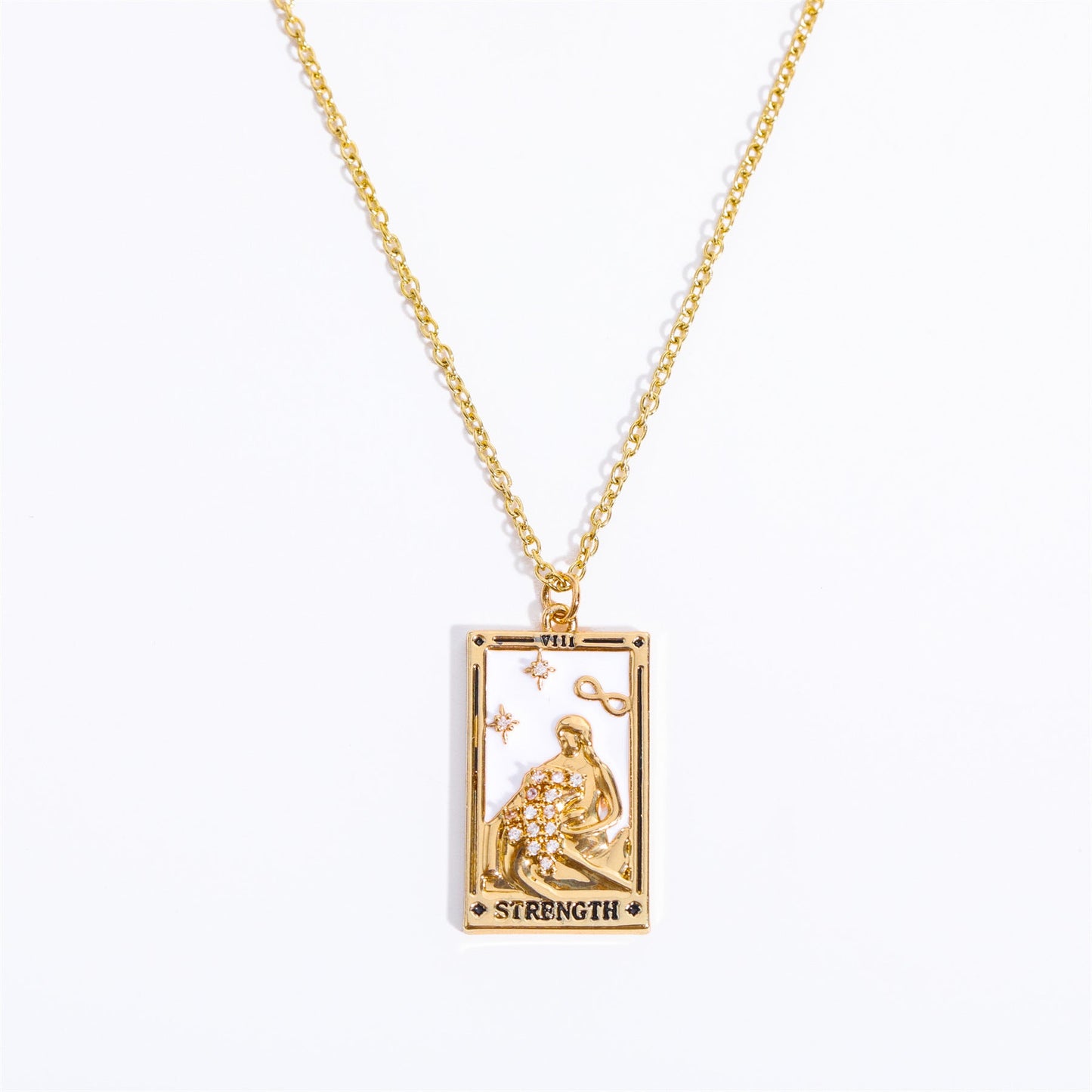 Athena Gilded Tarot Charm Necklace