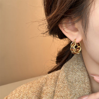 Aza Gold-plated Rhinestone Earrings