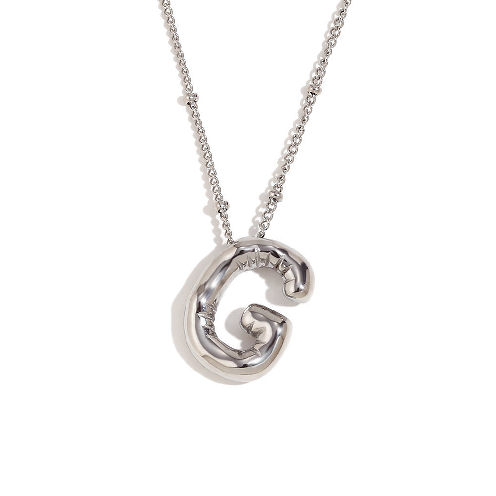 Aiyanah Glossy Bubble Letter Necklace