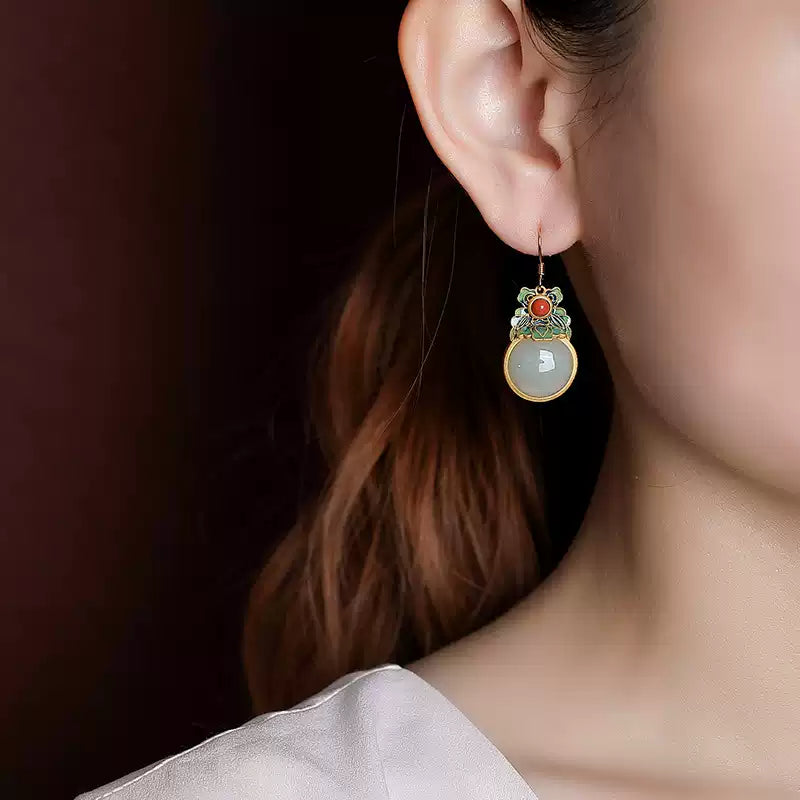 Jade Blossom Drop Earrings