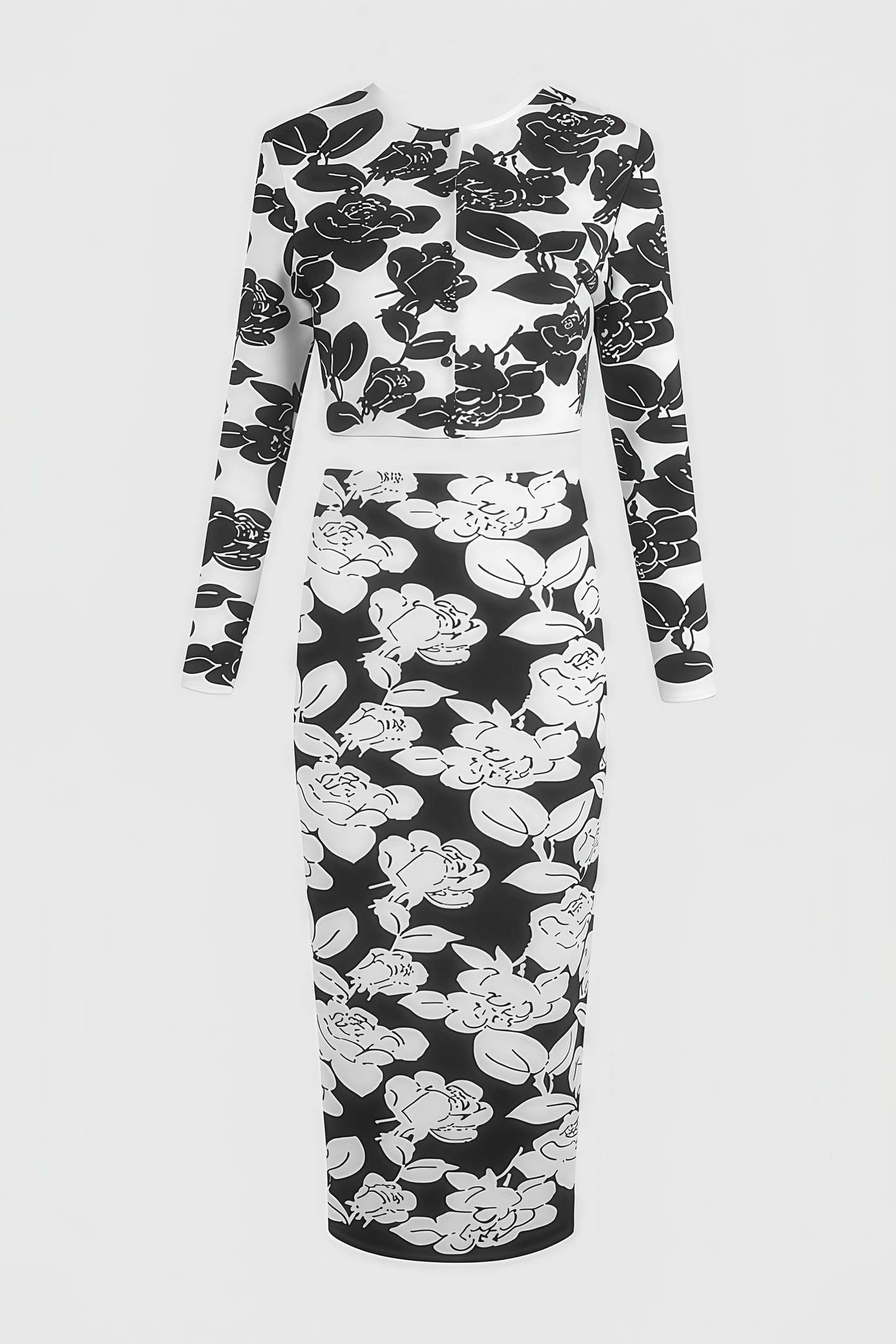 Elian Black and White Midi Dress Set