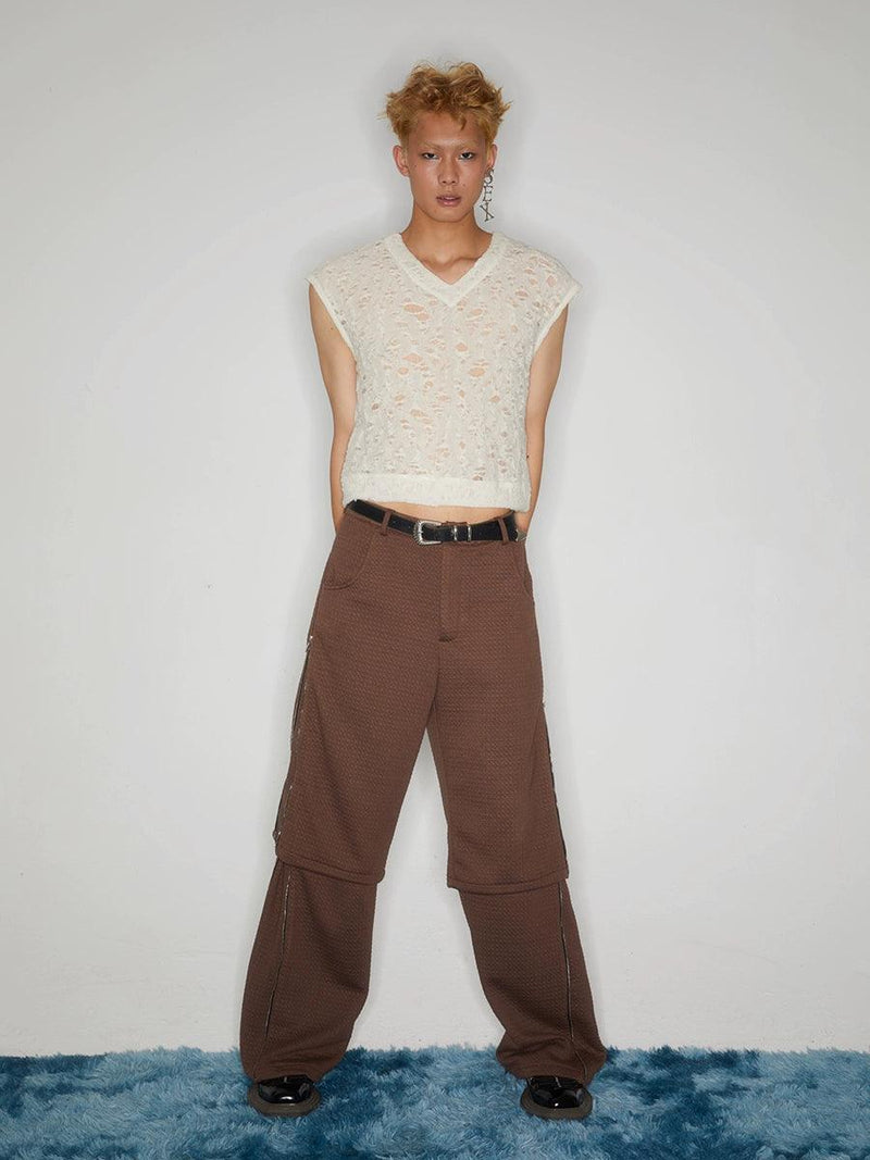 Textured Cream Cap Sleeve Blouse