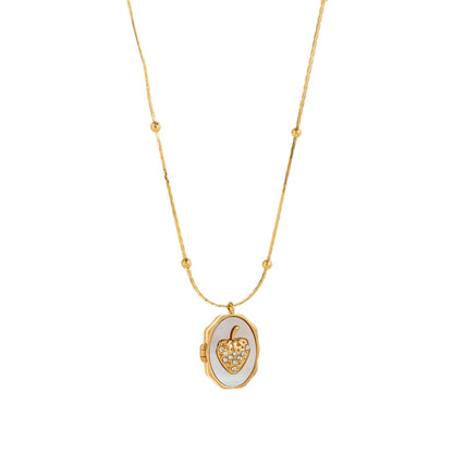 Butterfly Shell Locket Necklace